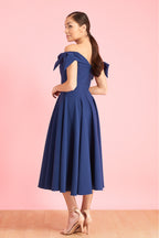 Tilly Off The Shoulder Bow Midi Dress
