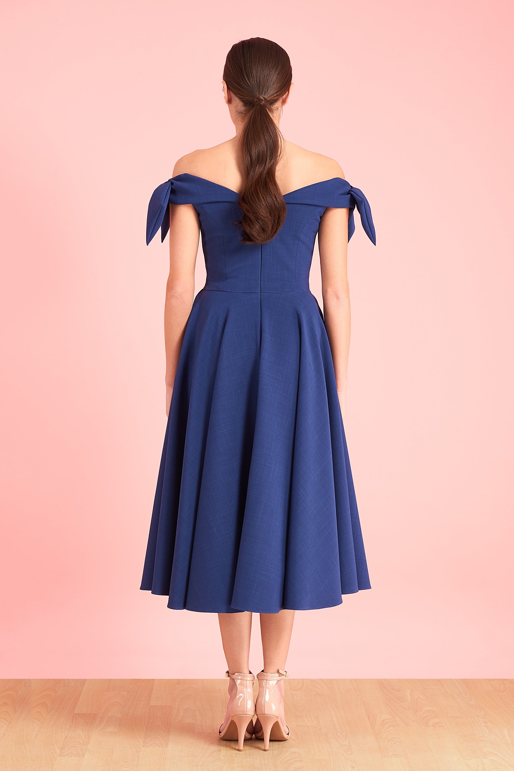 Tilly Off The Shoulder Bow Midi Dress
