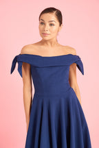 Tilly Off The Shoulder Bow Midi Dress