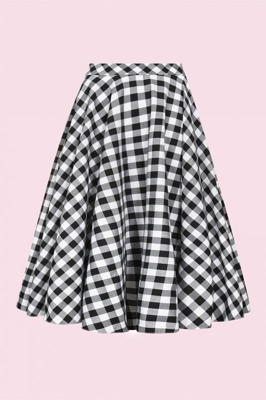 Gingham Circle Midi Skirt