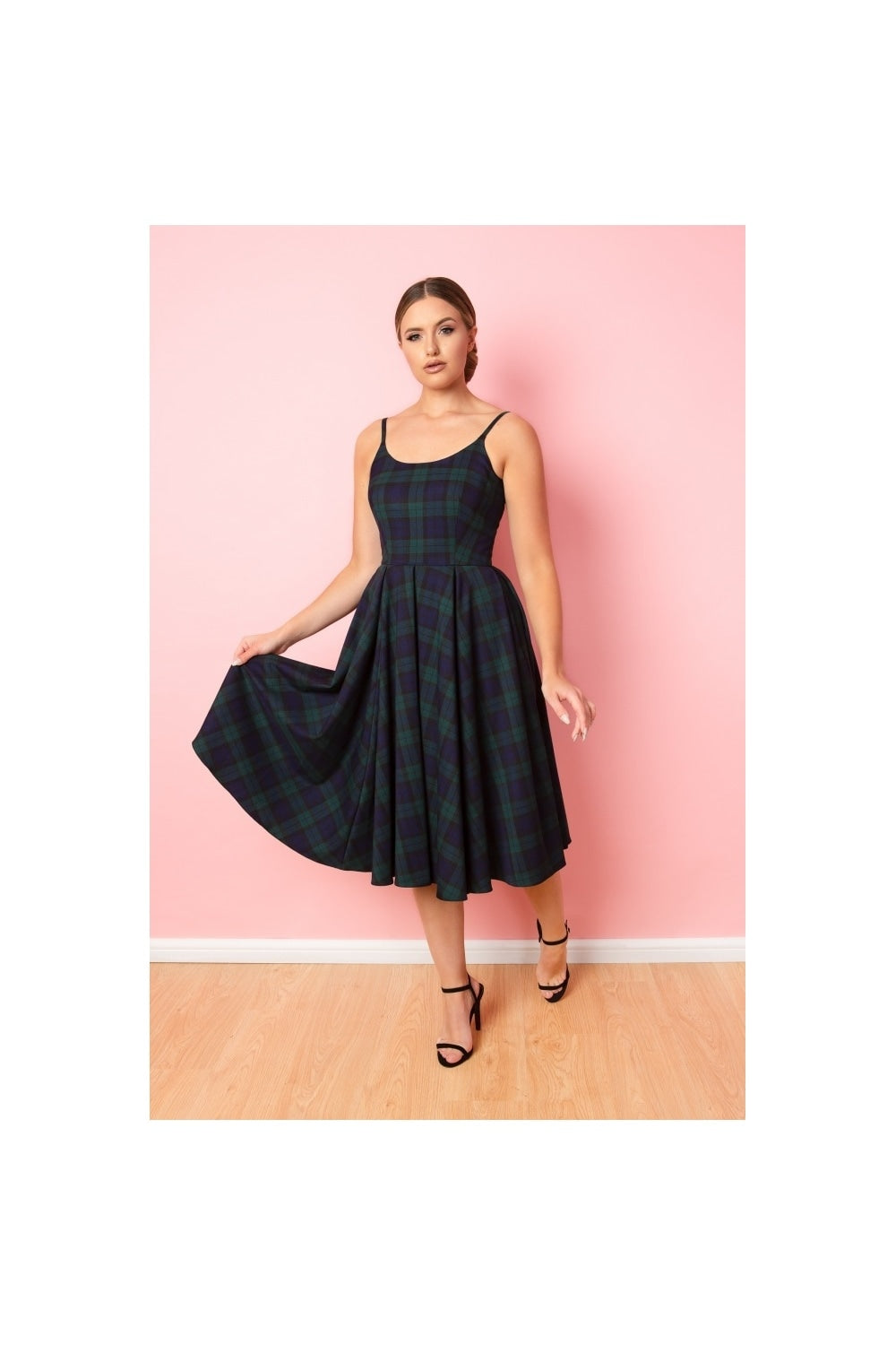 Priscilla Tartan Midi Dress