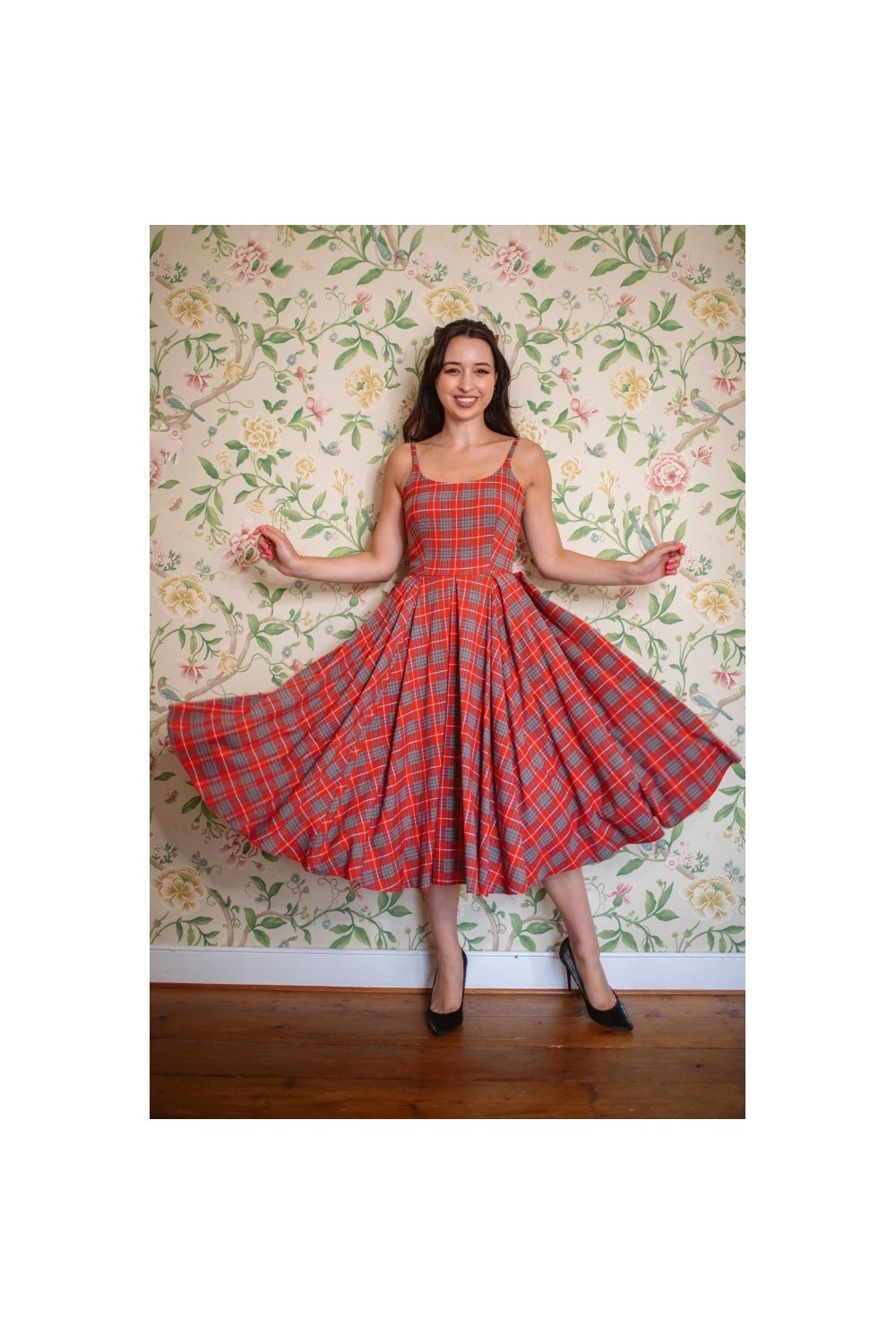 Priscilla Tartan Midi Dress