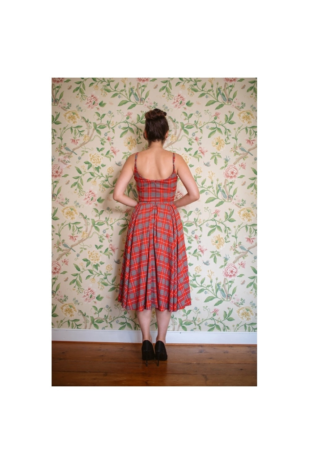 Priscilla Tartan Midi Dress
