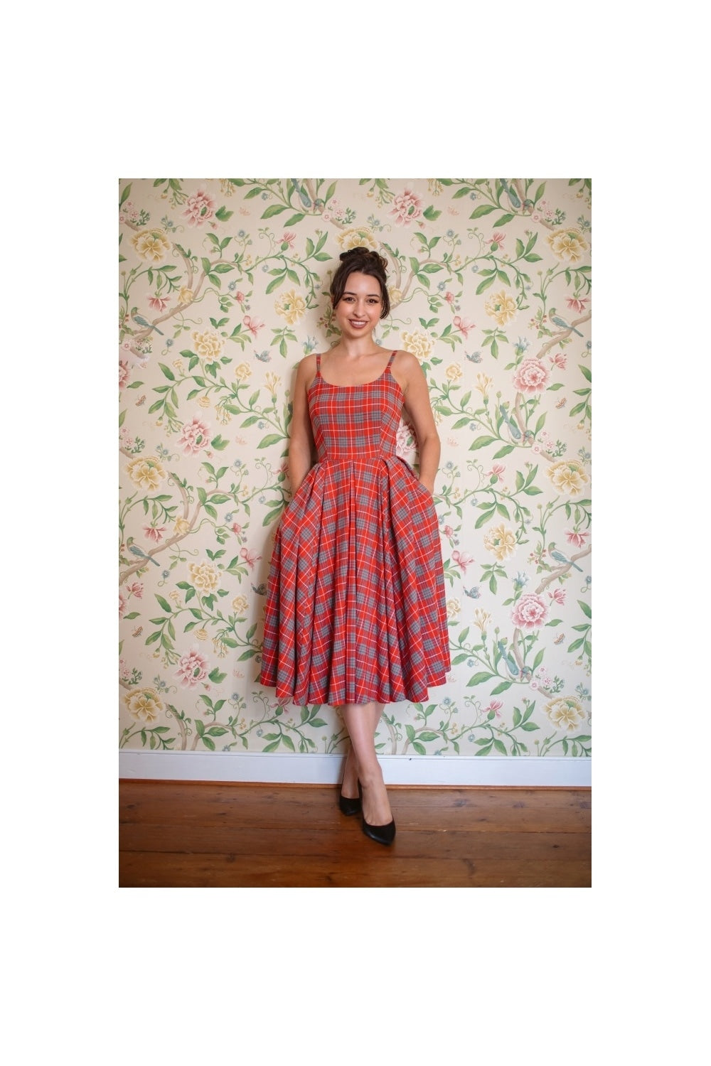 Priscilla Tartan Midi Dress