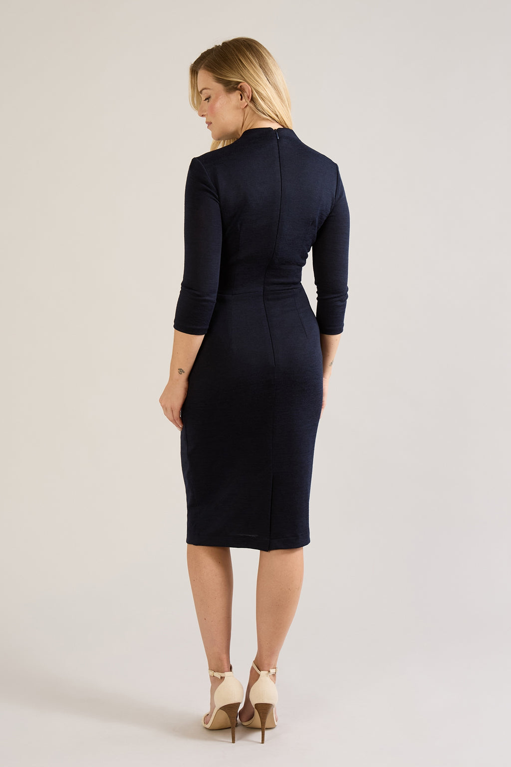 Tegan Wrap Top Fine Knit Pencil Dress