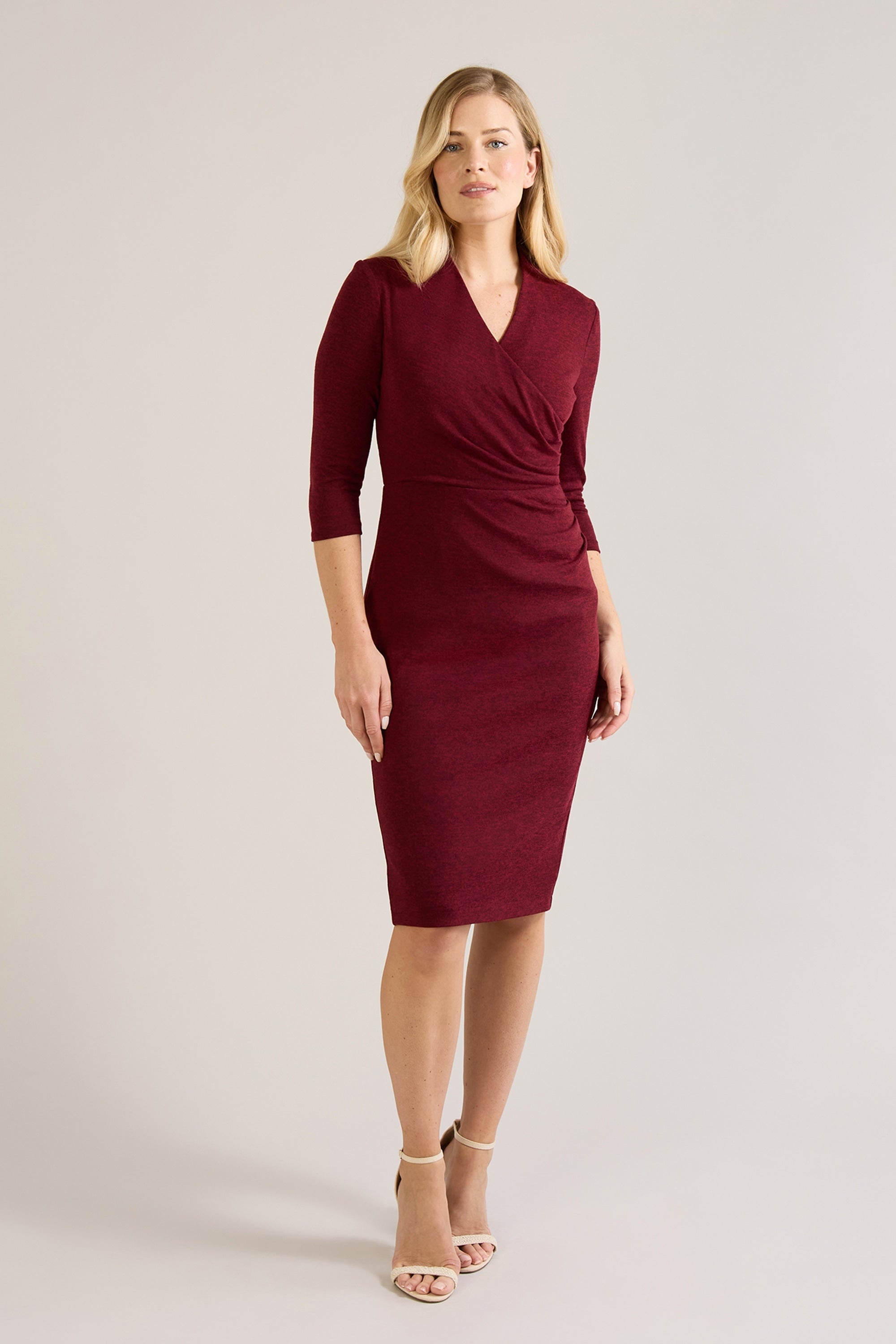 Tegan Wrap Top Fine Knit Pencil Dress