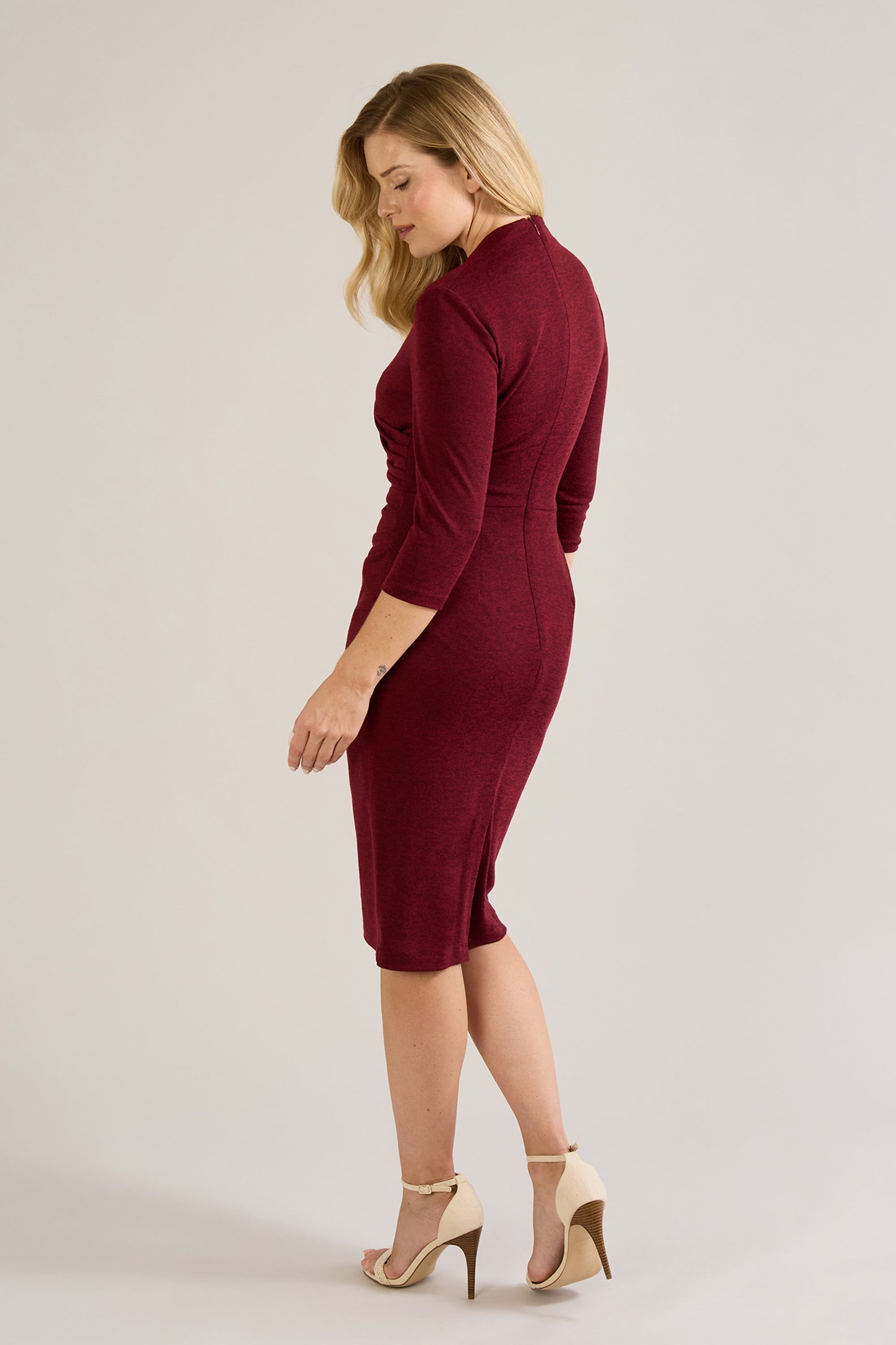 Tegan Wrap Top Fine Knit Pencil Dress