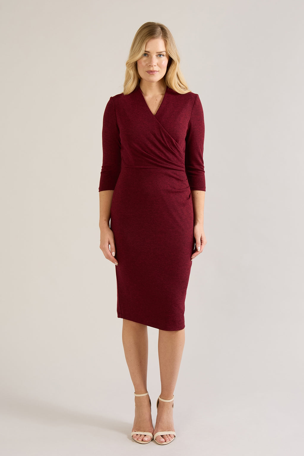 Tegan Wrap Top Fine Knit Pencil Dress