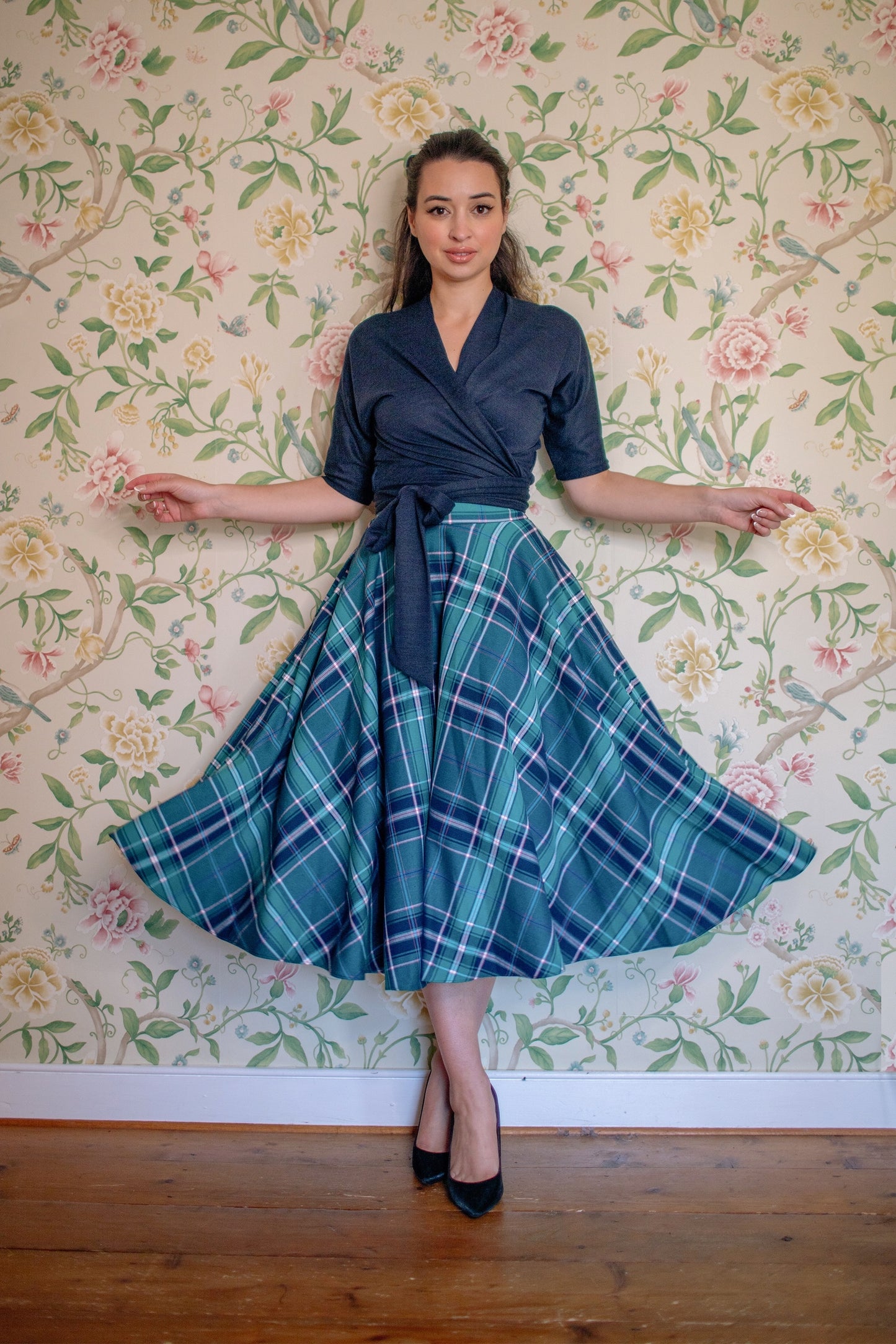 TPDC Tartan Circle Midi Skirt
