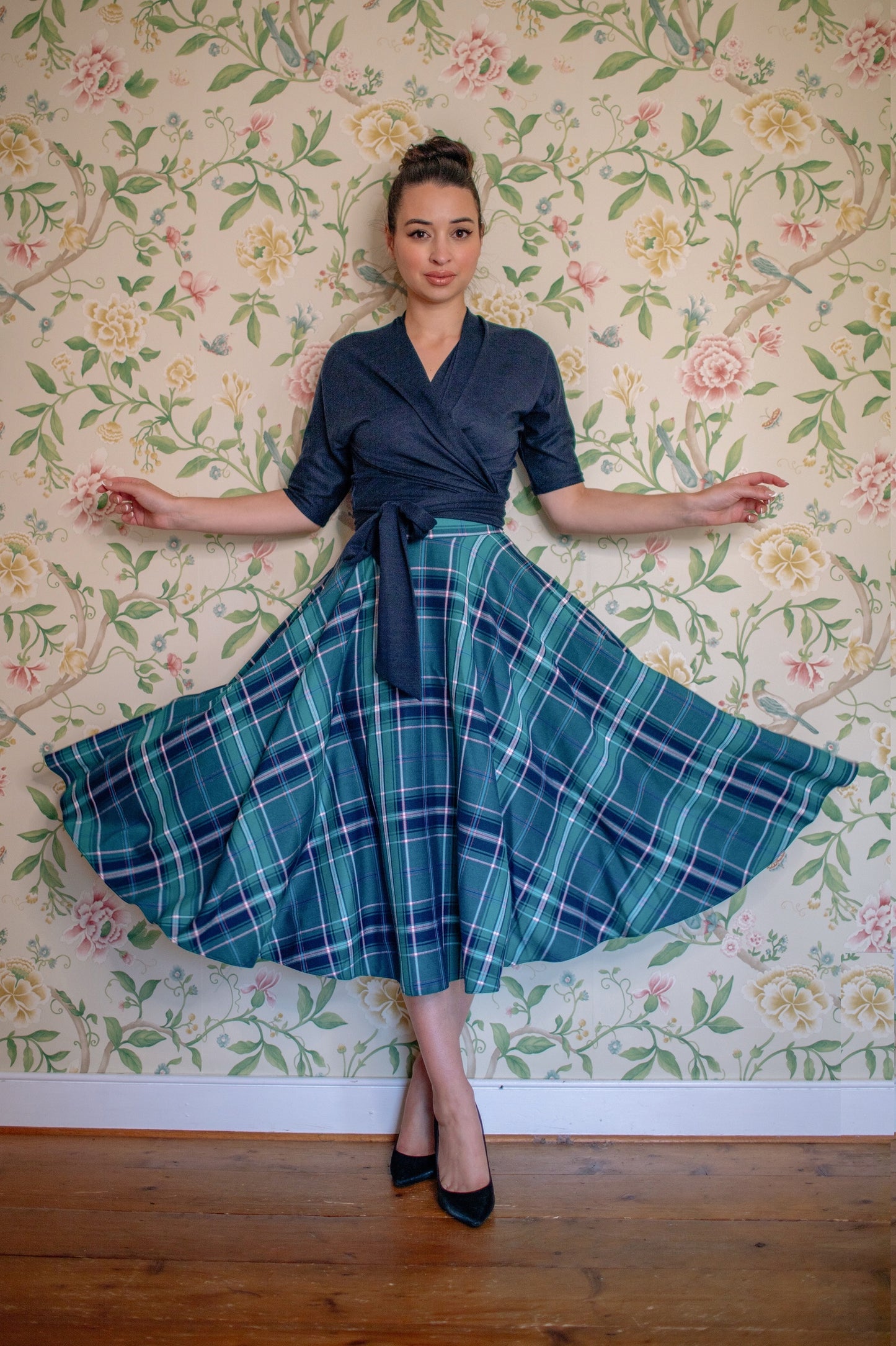 TPDC Tartan Circle Midi Skirt