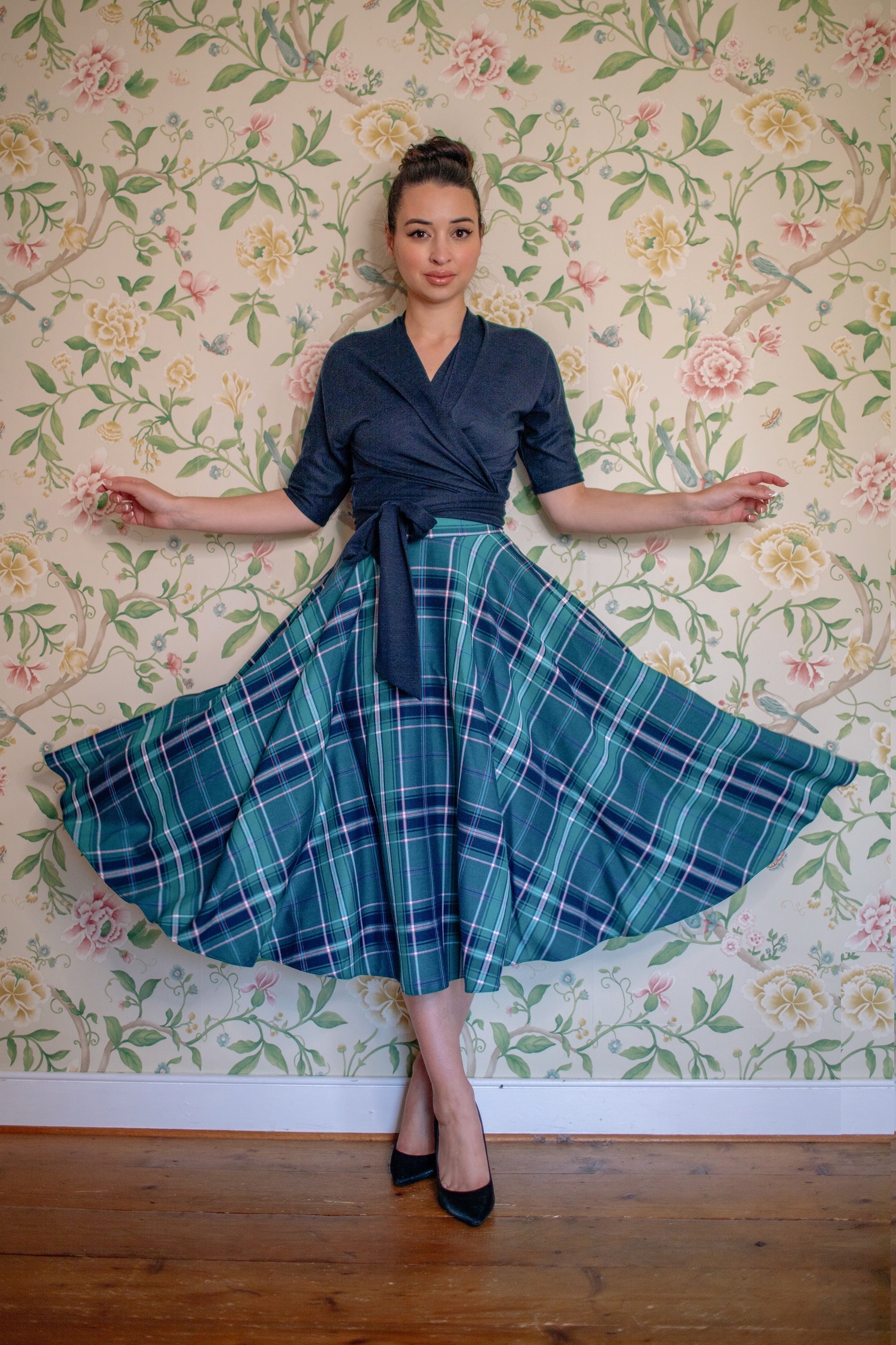 TPDC Tartan Circle Midi Skirt