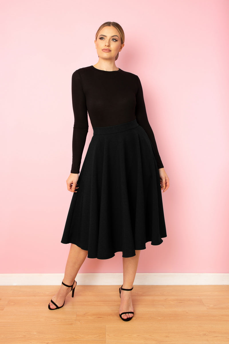TPDC Circle Midi Skirt - Black