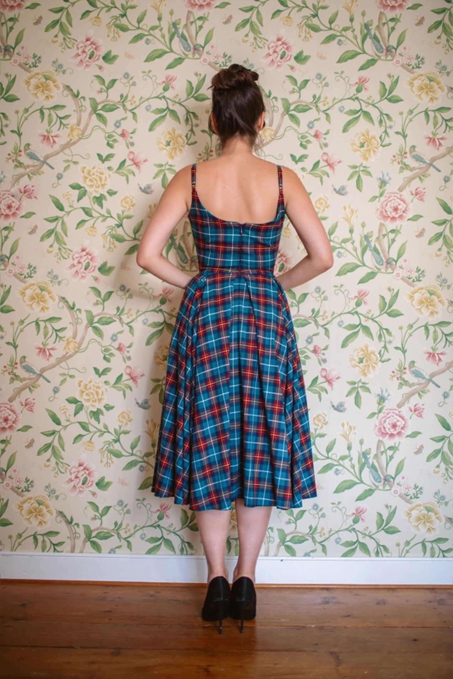 Priscilla Tartan Midi Dress