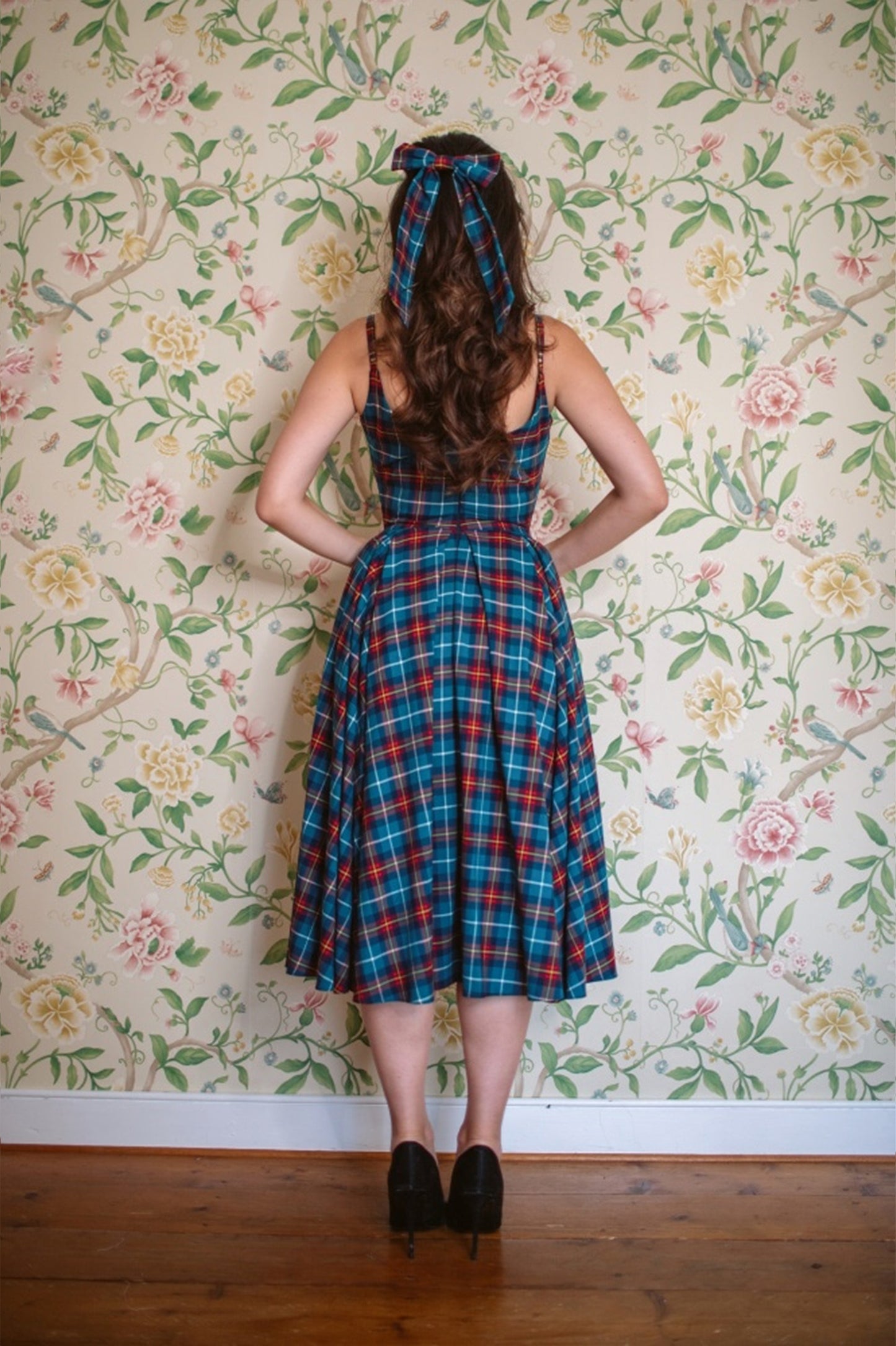 Priscilla Tartan Midi Dress