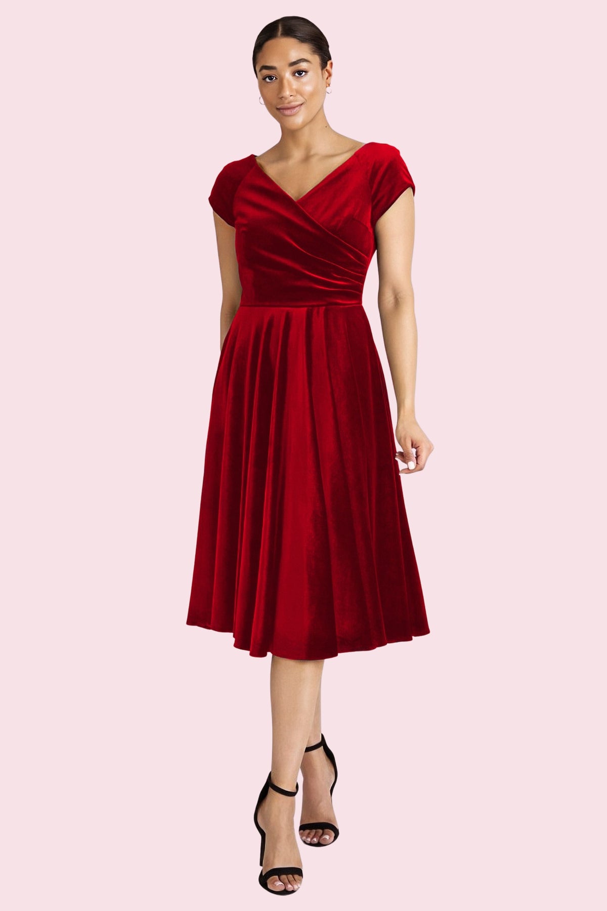Hourglass Velvet Swing Dress