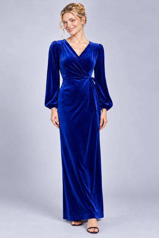 Angelique Velvet Wrap Gown