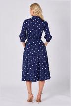 Polka Dot Shirt Midi Dress