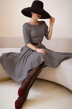Hepburn Dogtooth Midi Dress