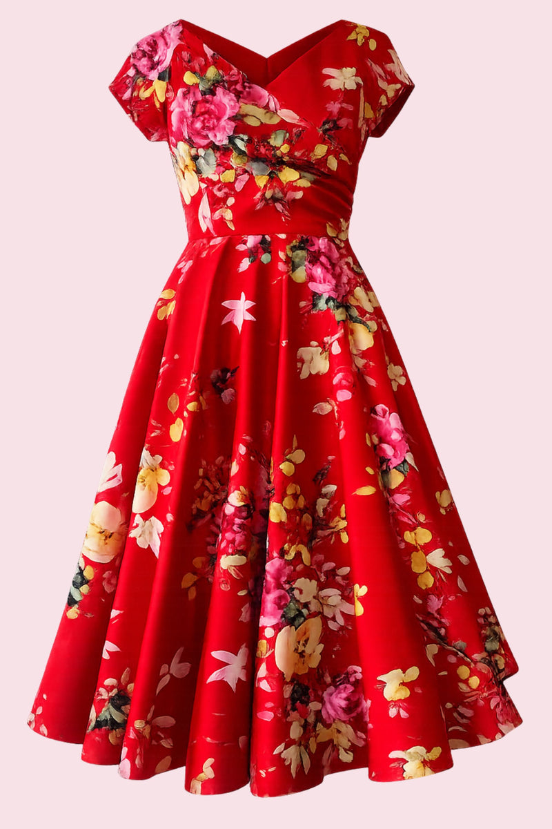 Hourglass Seville Swing Dress - Red