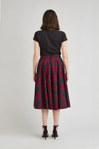 TPDC Berry & Forest Tartan Midi Skirt