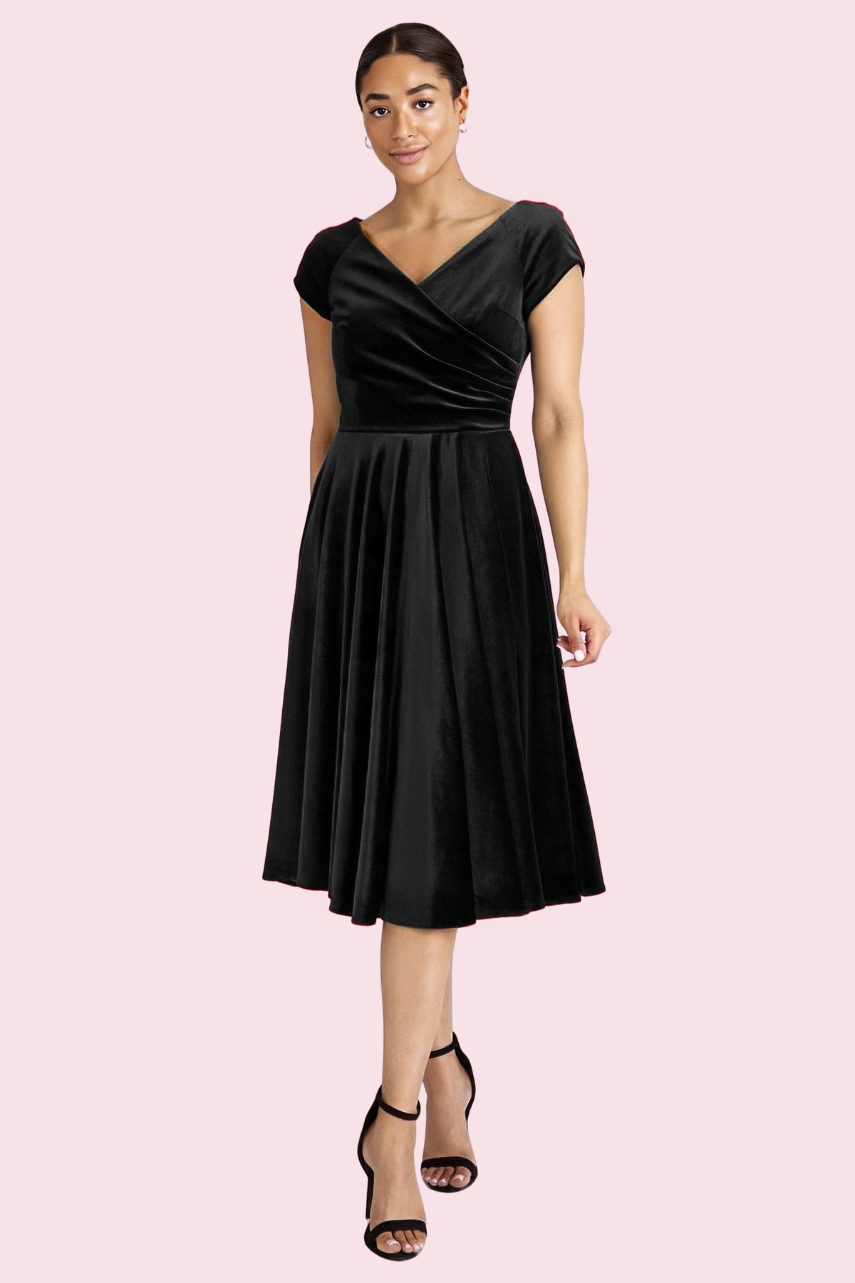 Hourglass Velvet Swing Dress