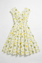 Hourglass Lemon Print Swing Dress
