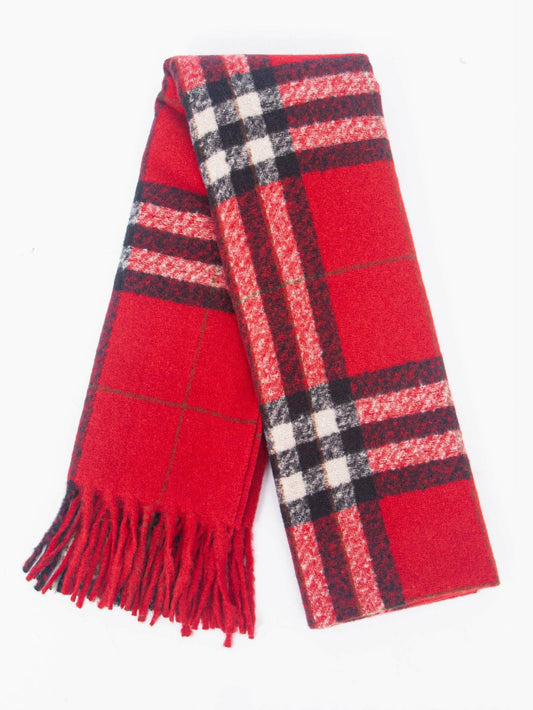 Heavyweight Scarf - Red, Traditional Check