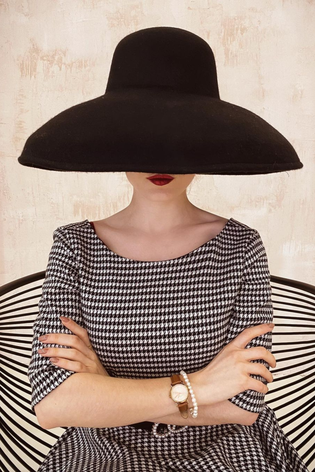 Hepburn Dogtooth Midi Dress