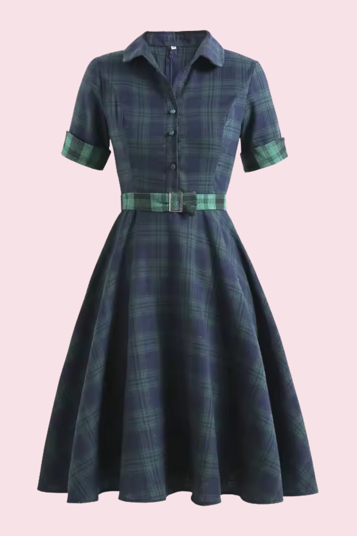 Priscilla Vintage Nashville Tartan Swing Shirt Dress