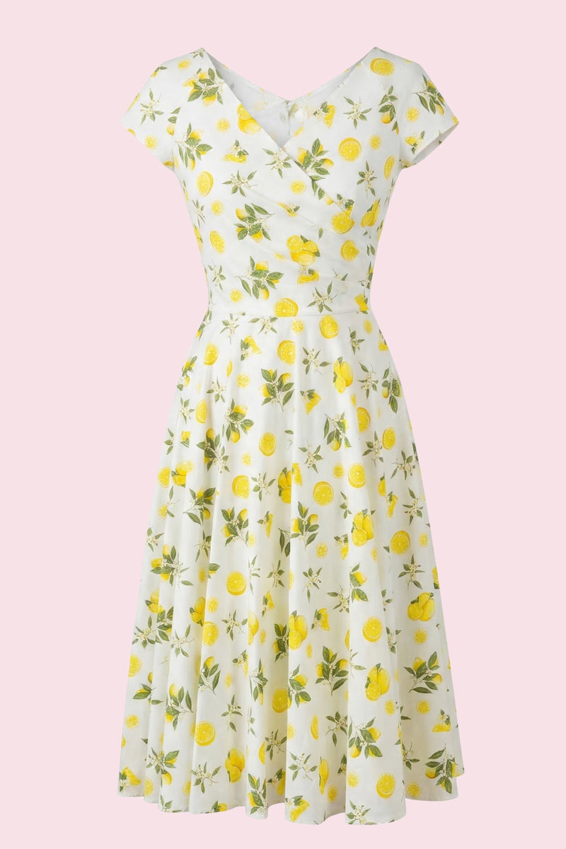 Hourglass Lemon Print Swing Dress - 