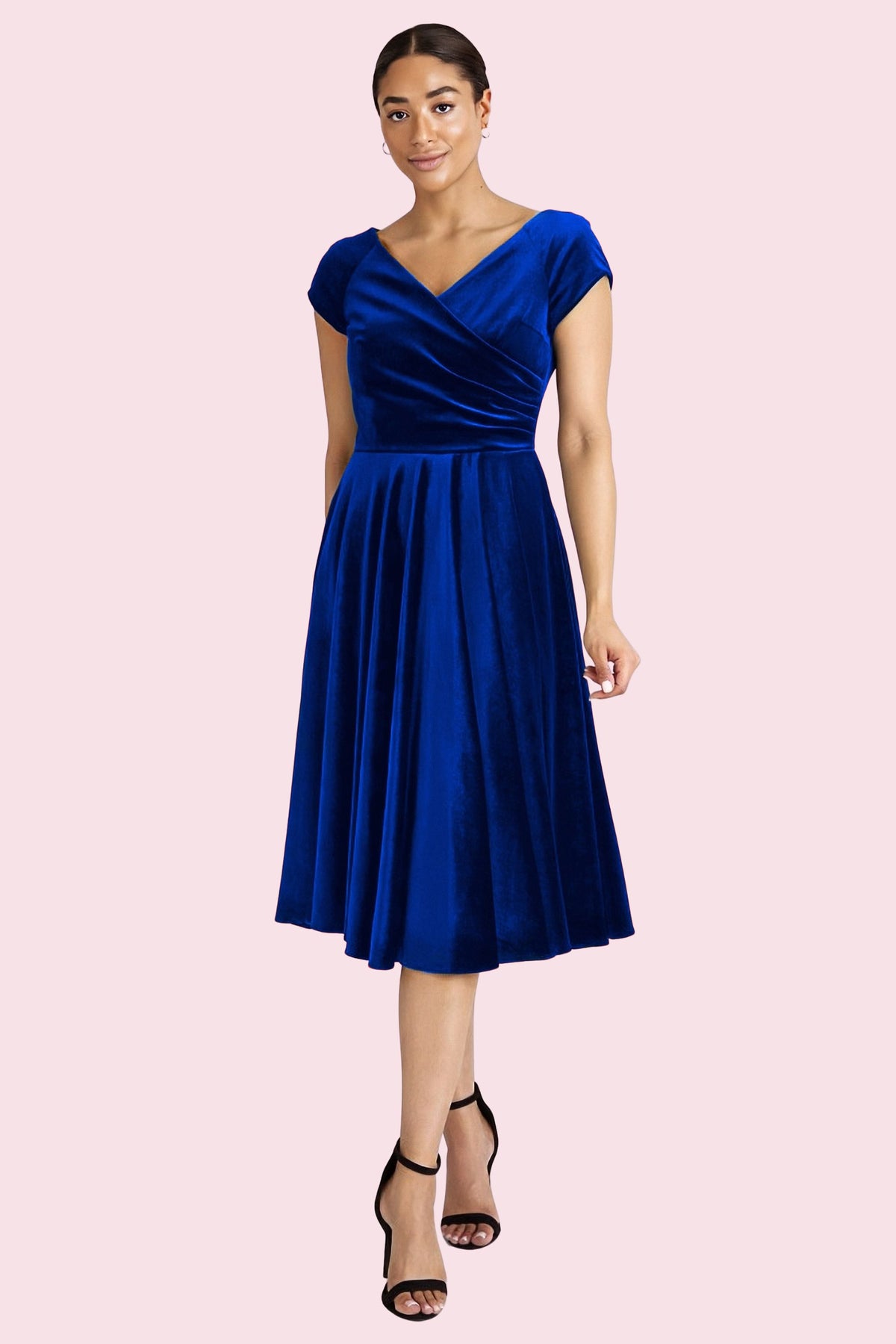Hourglass Velvet Swing Dress