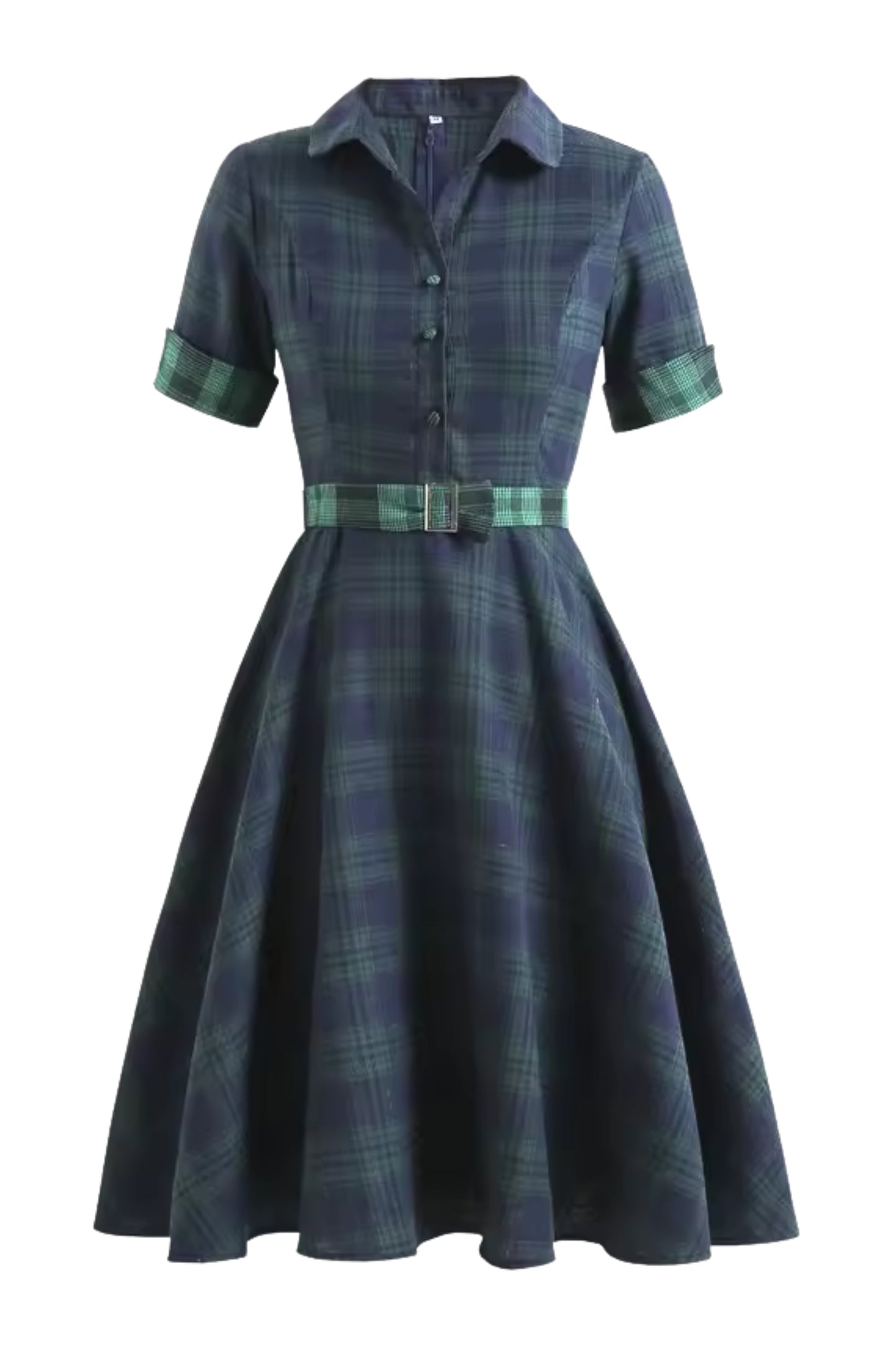 Priscilla Vintage Nashville Tartan Swing Shirt Dress