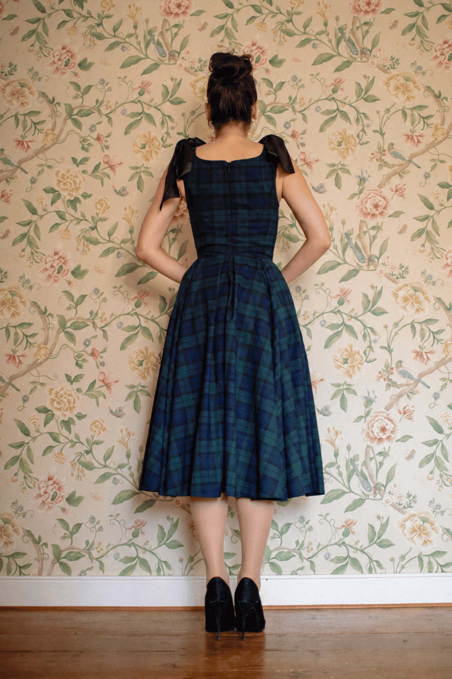 Josephine Black Watch Tartan Midi Dress