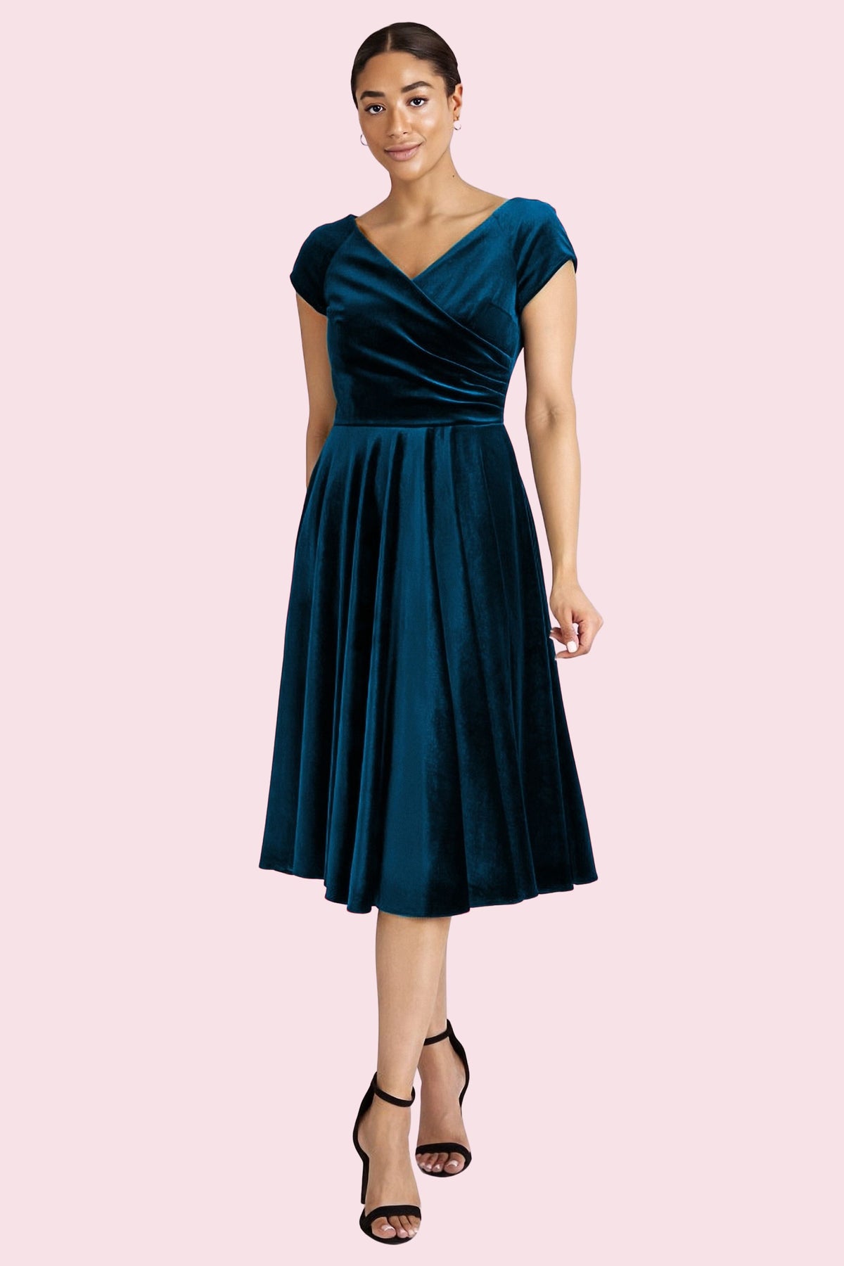 Hourglass Velvet Swing Dress