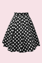 Black & White Polka Dot 1950s Skirt