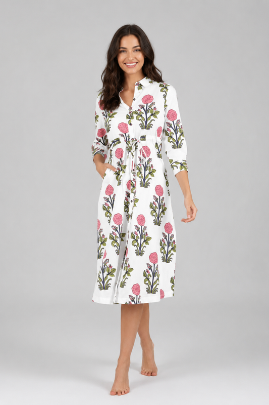 Jaipur Floral Bloom Shirt Dress