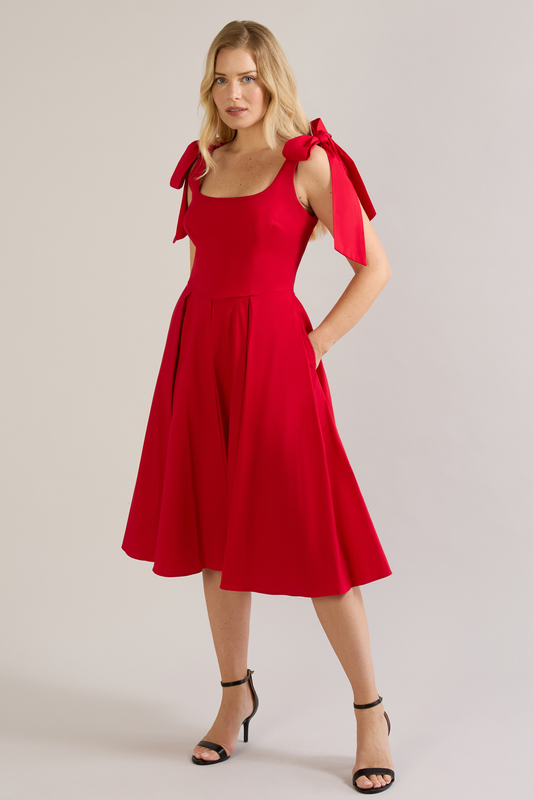 Josephine Stretch Cotton Midi Dress