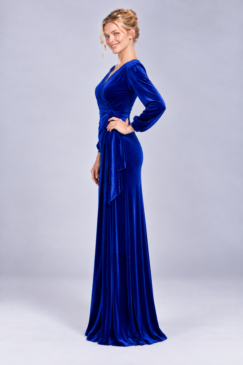 Angelique Velvet Wrap Gown