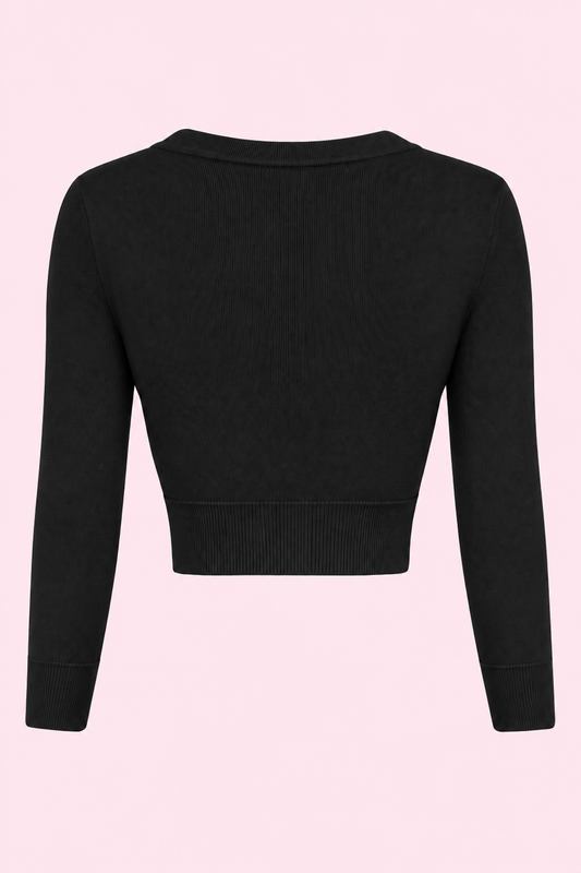 Vintage Cropped ¾ Sleeve Cardigan