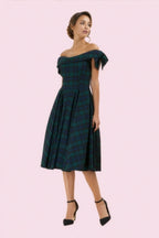 Tilly Tartan Off The Shoulder Prom Dress