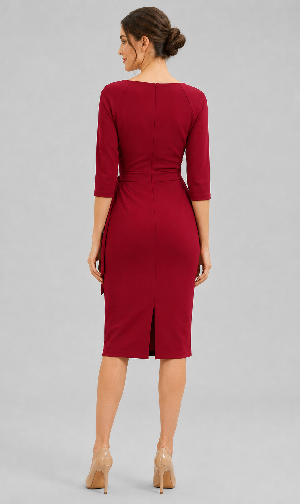 Hourglass 3/4 Sleeve Pencil Dress