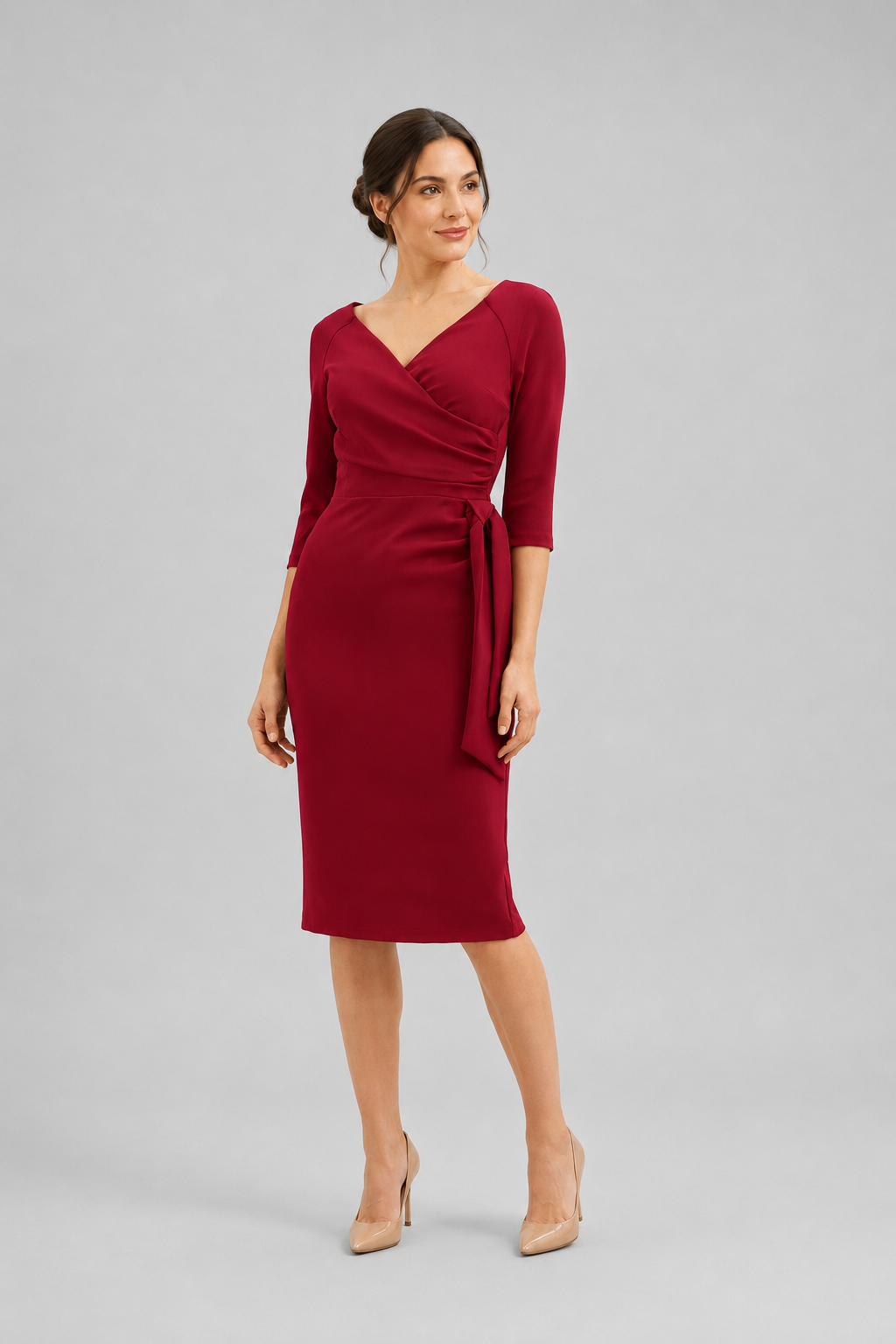 Hourglass 3/4 Sleeve Pencil Dress