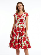 Hourglass Sorrento Red Rose Swing Dress