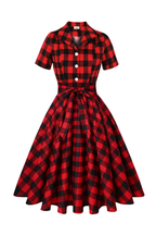 Memphis Red & Black Check Swing Shirt Dress