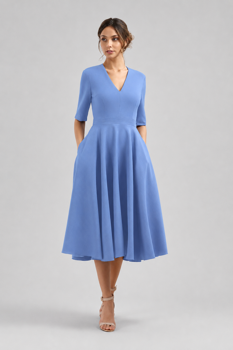 Myla Midi Dress - Cornflower Blue
