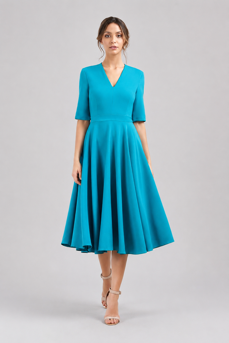 Myla Midi Dress - Turquoise