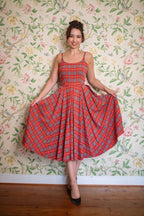 Priscilla Tartan Midi Dress