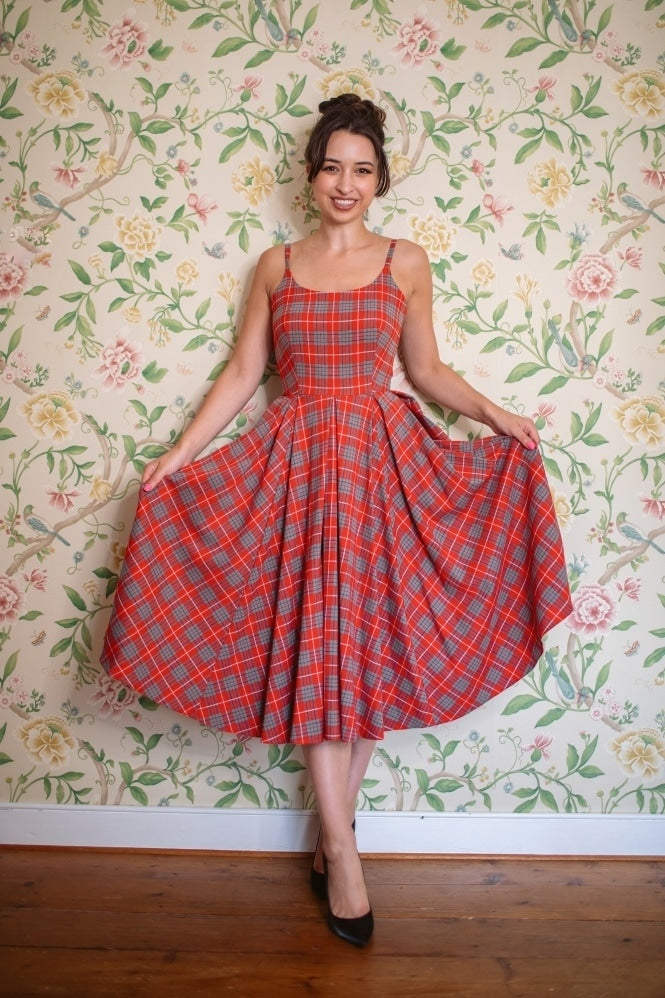 Priscilla Tartan Midi Dress