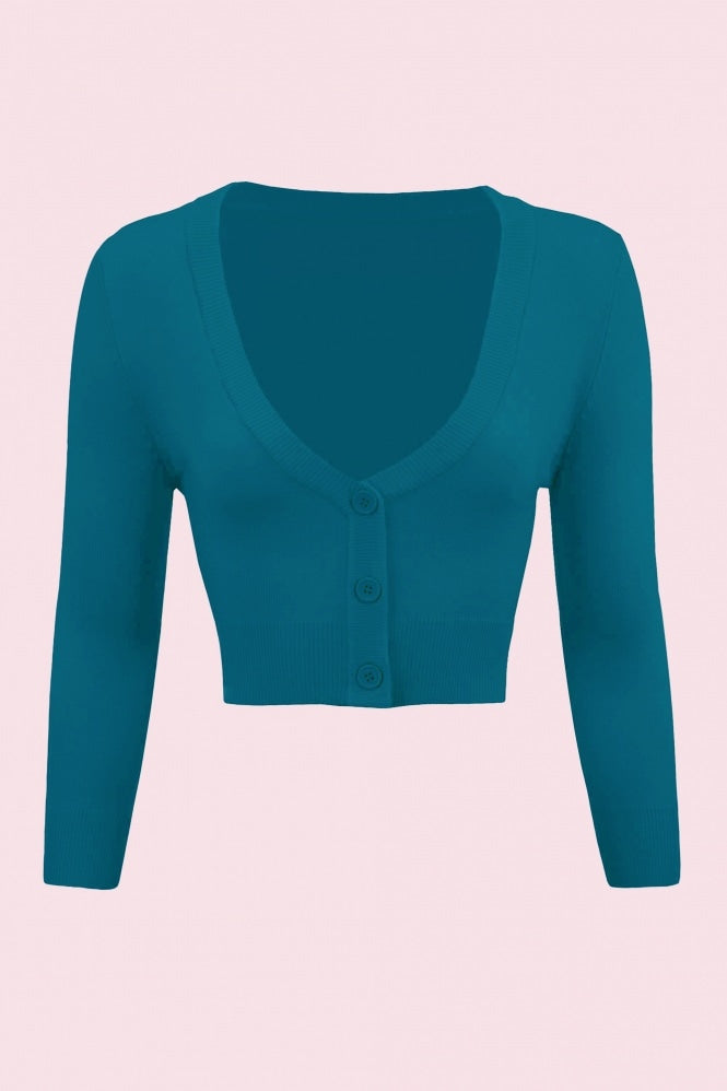 Vintage Cropped ¾ Sleeve Cardigan