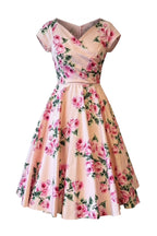 Hourglass Pale Pink Vintage Rose Swing Dress